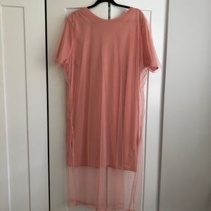 Forever 21 Plus size pink knit t-shirt dress